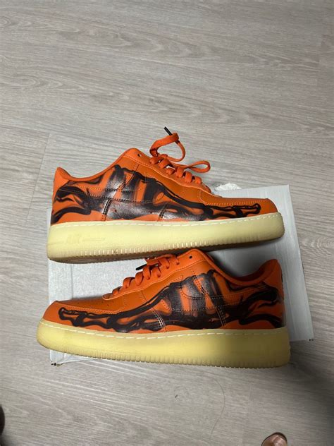 Nike Air Force 1 “Orange Skeleton / Halloween” Black , Men's Fashion ...