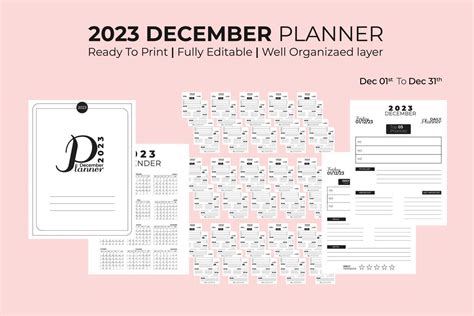 December Daily Planner 2023 18985888 Vector Art at Vecteezy