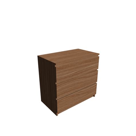 MALM 3 drawer chest, oak veneer - Design and Decorate Your Room in 3D