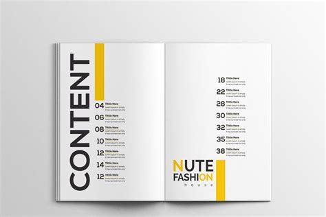 Nute Fashion Magazine Template | Table of contents design, Contents ...