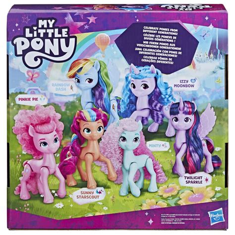 Buy My Little Pony Dolls Rainbow Celebration, 6 Pony Figure Set, 5.5-Inch Dolls, Toys for 3 Year ...