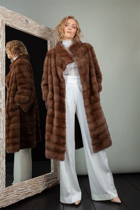 Asymmetric Brown Mink Fur Coat for Women | NordFur