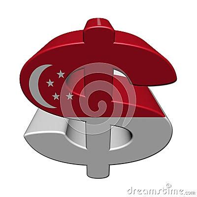 Singapore Dollar Symbol With Flag Royalty Free Stock Photography ...