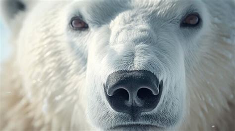 Premium AI Image | A photo of a striking close up of a polar bear's nose