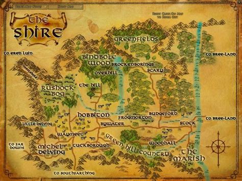 Lord Of The Rings Map Of The Shire