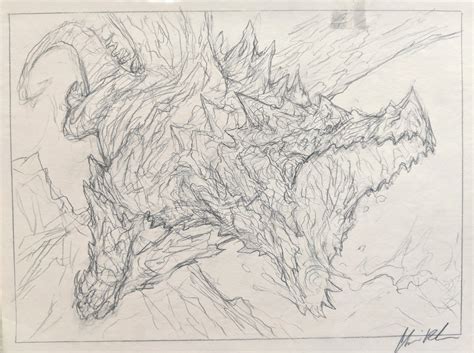 Volcanic Dragon Prelim Sketch — MTG.ART LLC