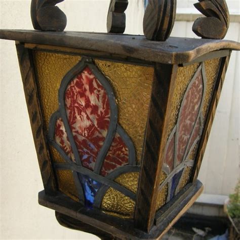 stained glass porch lamp | Lynette | Flickr