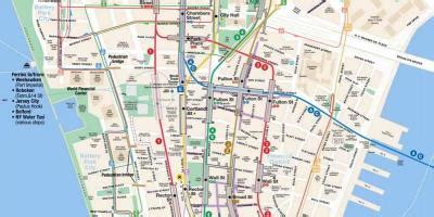 NYC bus tour map - New York bus tour map (New York - USA)