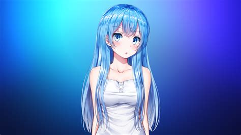 Anime Girl Aqua Blue 4k Wallpaper,HD Anime Wallpapers,4k Wallpapers ...