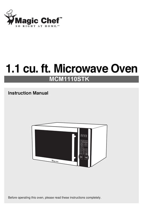 MAGIC CHEF MCM1110STK INSTRUCTION MANUAL Pdf Download | ManualsLib