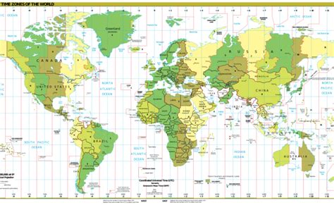Free Large World Time Zone Map Printable Pdf – Rainy Weathers
