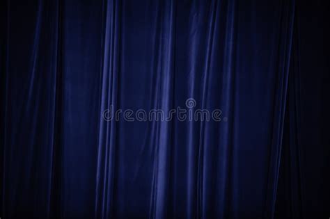 The Blue Curtain in Theatre Stock Image - Image of curtains, background ...