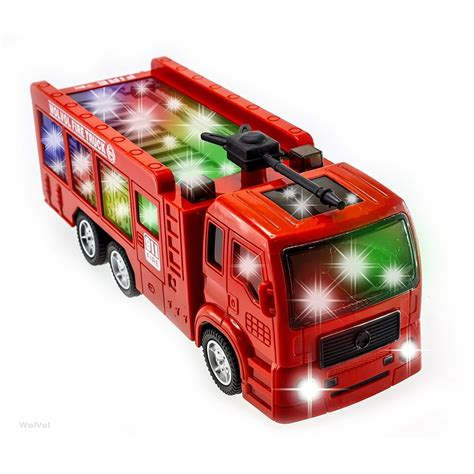 WolVol Electric Fire Truck Toy Car With Stunning 3D Lights and Sirens ...