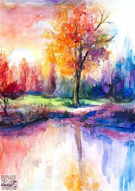 Watercolor Nature Scene at PaintingValley.com | Explore collection of ...