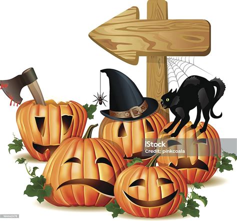 Halloween Wooden Sign Stock Illustration - Download Image Now - Animal ...