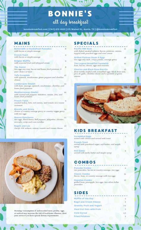 Toast Colorful Breakfast Menu Design Template by MustHaveMenus