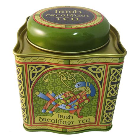 Irish Breakfast Tea Celtic Peacock Irish Weave Designed Tin