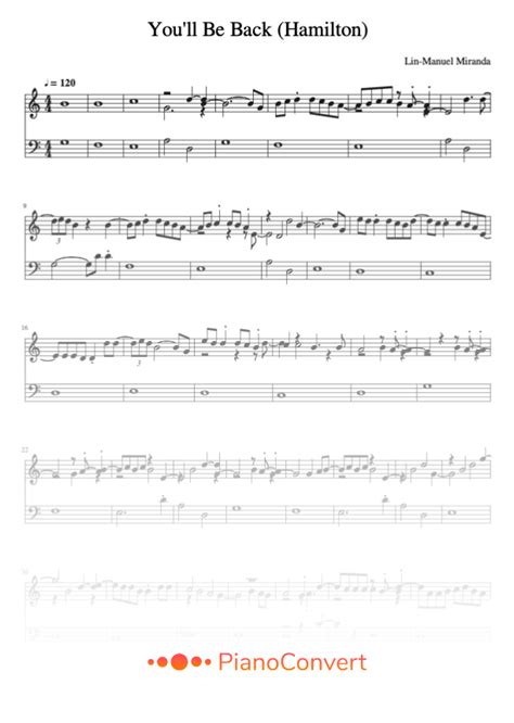 You'll Be Back - Easy Piano Sheet Music in PDF - La Touche Musicale