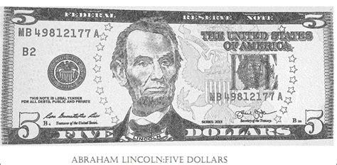 Abraham Lincoln 5 Dollar Bill Printable