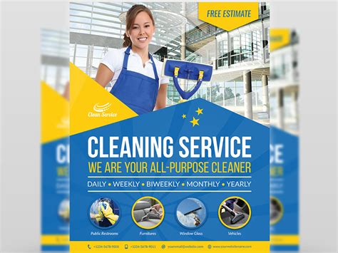 Free Cleaning Service Flyer Template Psd - Printable Word Searches