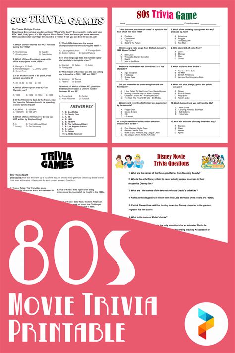 80S Trivia Printable