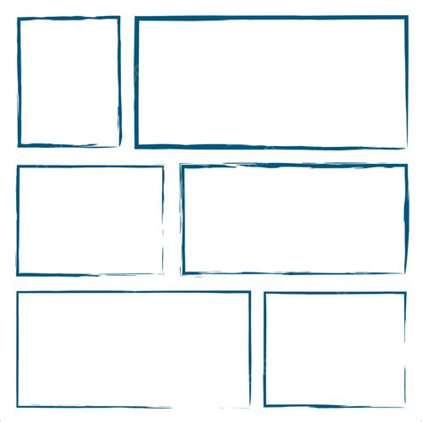 Rectangle Outline Vector Art PNG, Blue Ink Rectangle Outline Set, Handmade, Drawing, Brush PNG ...