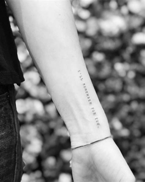 “I'll remember for you” | Typewriter font tattoo, Tattoo fonts, Tiny ...