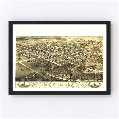 Vintage Map of Kokomo, Indiana 1868 by Ted's Vintage Art