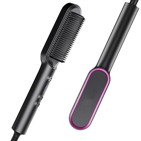 Negative Ion Hair Straightener Brush,Straight Up Ceramic Hair ...