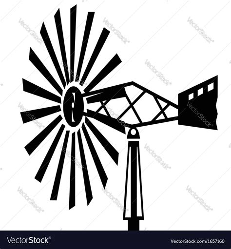 Windmill silhouette Royalty Free Vector Image - VectorStock