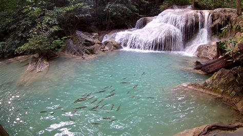 Erawan Waterfall, Erawan National Park in Kanchanaburi, Thailand ...