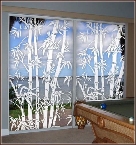 Big Bamboo Etched Glass Window Film Decor | Wallpaper For Windows ...