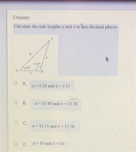 [Solved] Calculate the side lengths. Choose: Calculate the side lengths ...