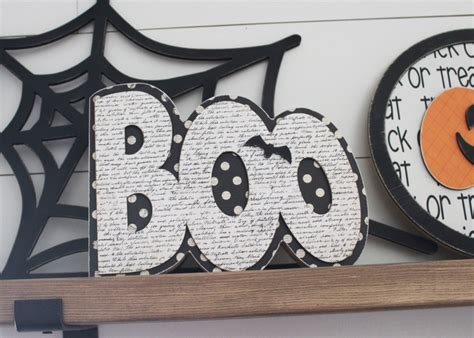 Layered Wooden BOO letters