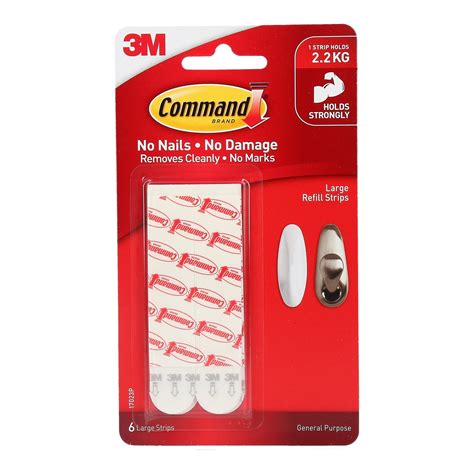 Command™ Large White Adhesive Refill Strips - 6 Pack - Bunnings Australia