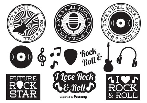 Rock and Roll Elements 84618 Vector Art at Vecteezy