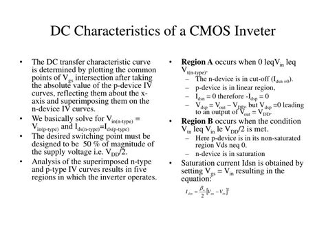 PPT - DC Characteristics of a CMOS Inverter PowerPoint Presentation ...