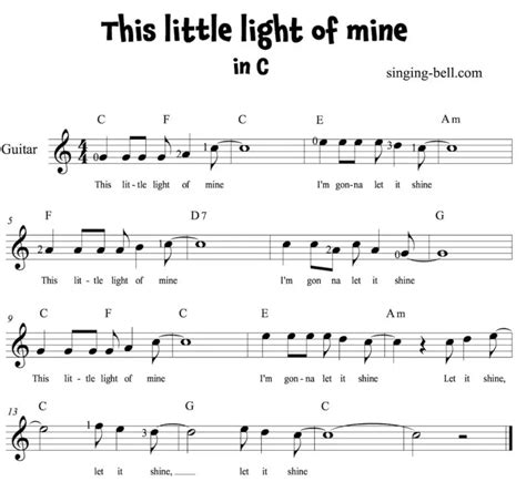 This Little Light of Mine Chords & Tabs for Guitar, Free PDF