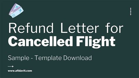 Flight Cancellation Refund Application - Cancelled Flight Compensation Letter Template Download ...