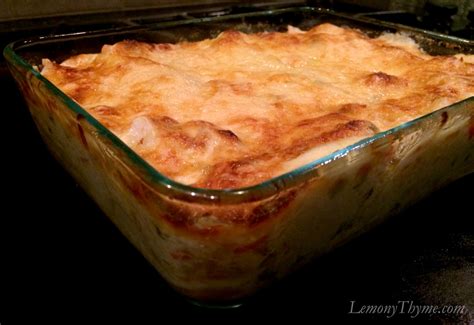 Seafood Lasagna {with Jalapeño Alfredo Sauce} - Lemony Thyme