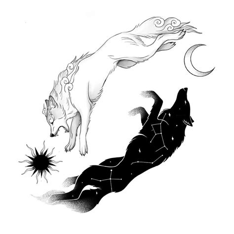 ⚪️ Sköll and Hati ⚫️ . The two wolves who chase the sun and the moon endlessly through the sky ...
