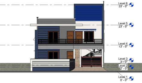 3d house Front section view Revit file is provided here.Download this drawing Revit file on ...