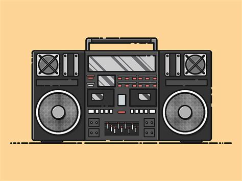 Old ghetto blaster by Joel Lüthi on Dribbble