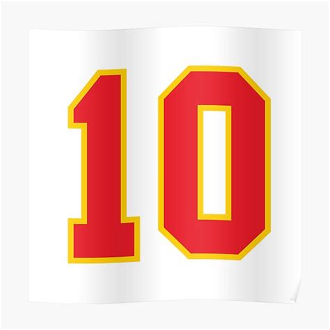 "10 Jersey Number, Ten Red" Poster by elhefe | Redbubble