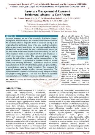 Ayurveda Management of Recurrent Ischiorectal Abscess A Case Report | PDF