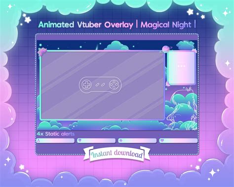 Animated Lunar Fox InGame Overlay For Vtuber Twitch Stream Landscape ...