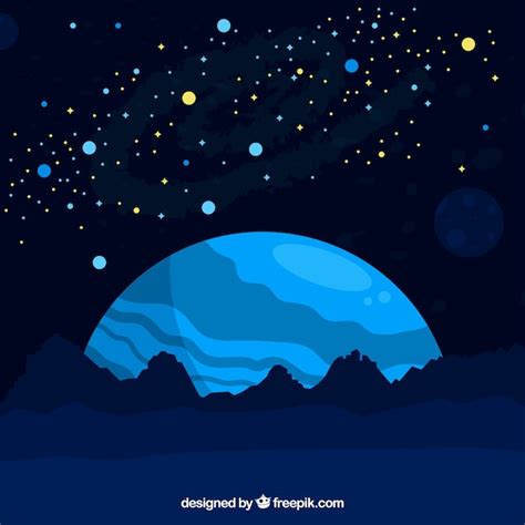 Free Vector | Blue space landscape background