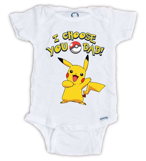 I Choose You POKEMON Baby Onesie Baby Bodysuit by JujuApparel