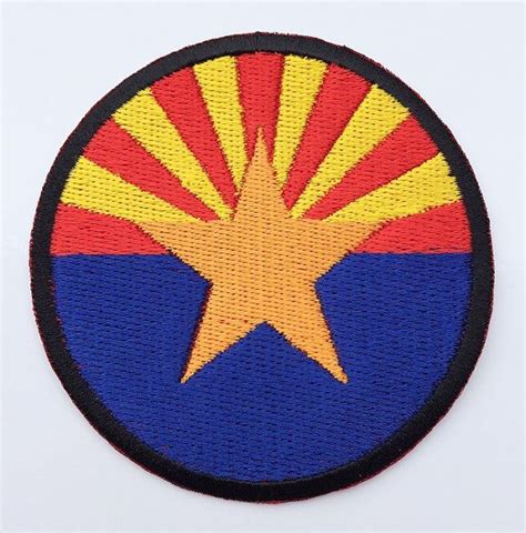 Arizona State Flag Patch USA American AZ MOD Scooter Embroidered Iron on Patch Logo Badge Crest ...