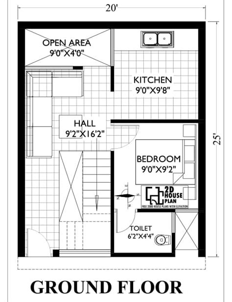 20 25 House Plan 2bhk | Best West Facing Duplex House Pdf